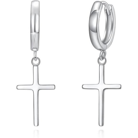 925 Sterling Silver Cross Earrings- Dainty Cross Earrings,Light Men Trendy